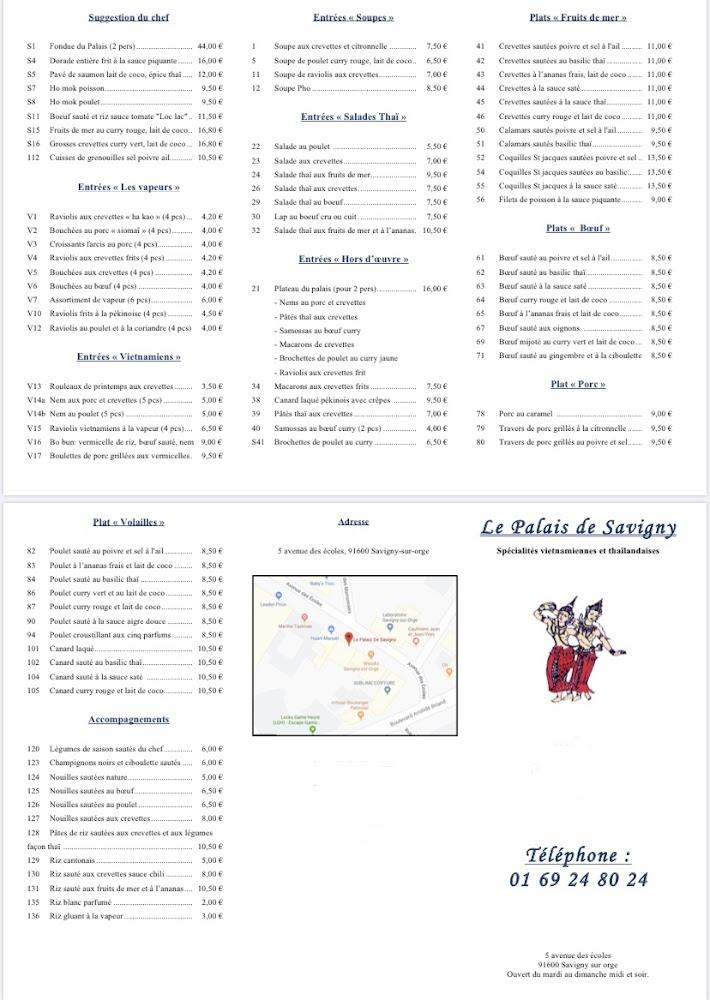 Le Palais De Savigny - Menu Image 1