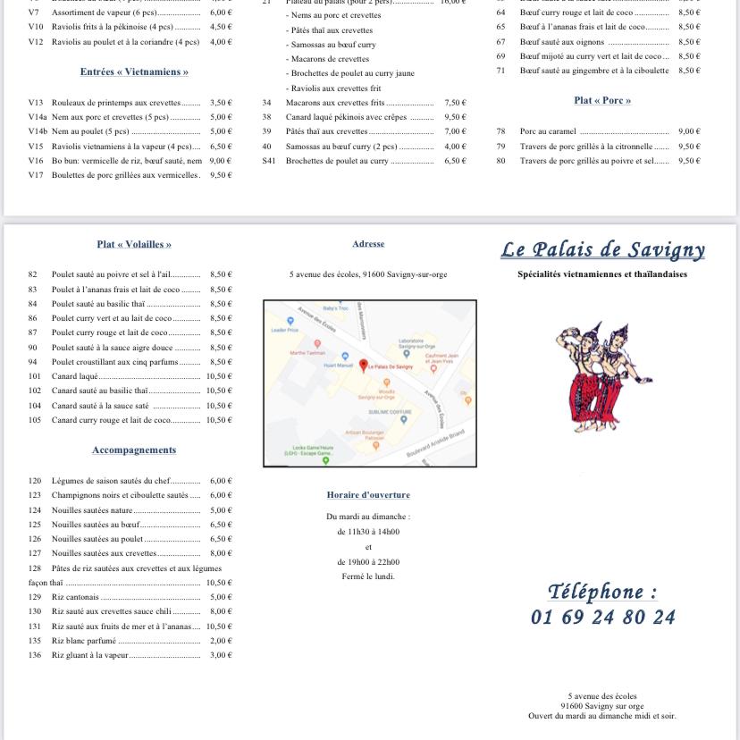 Le Palais De Savigny - Menu Image 2
